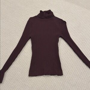 New Look Dark Brown Ribbed Turtleneck Sweater
